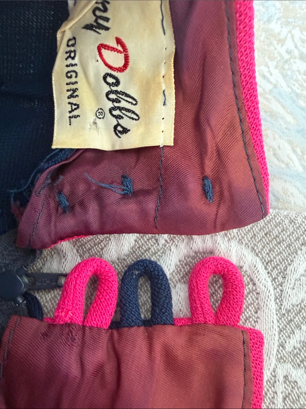 Navy Pea Coat with Pink Trim - Classic Tailored Style - Picture 3 of 6